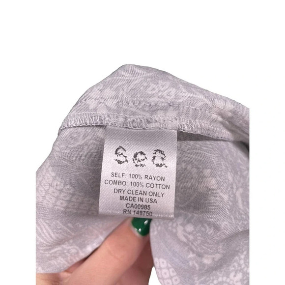 Sea New York Floral Lace Combo Tie Blouse Blue White Size 2 - Picture 8 of 10